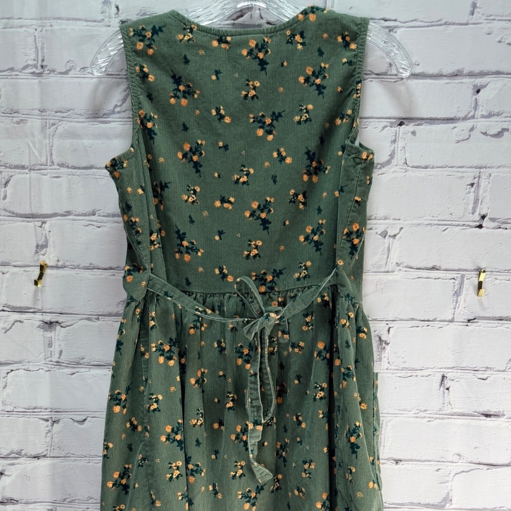 The Vermont Country Store Corduroy Dress Womens Small P Green Floral Cottagecore - Picture 7 of 7